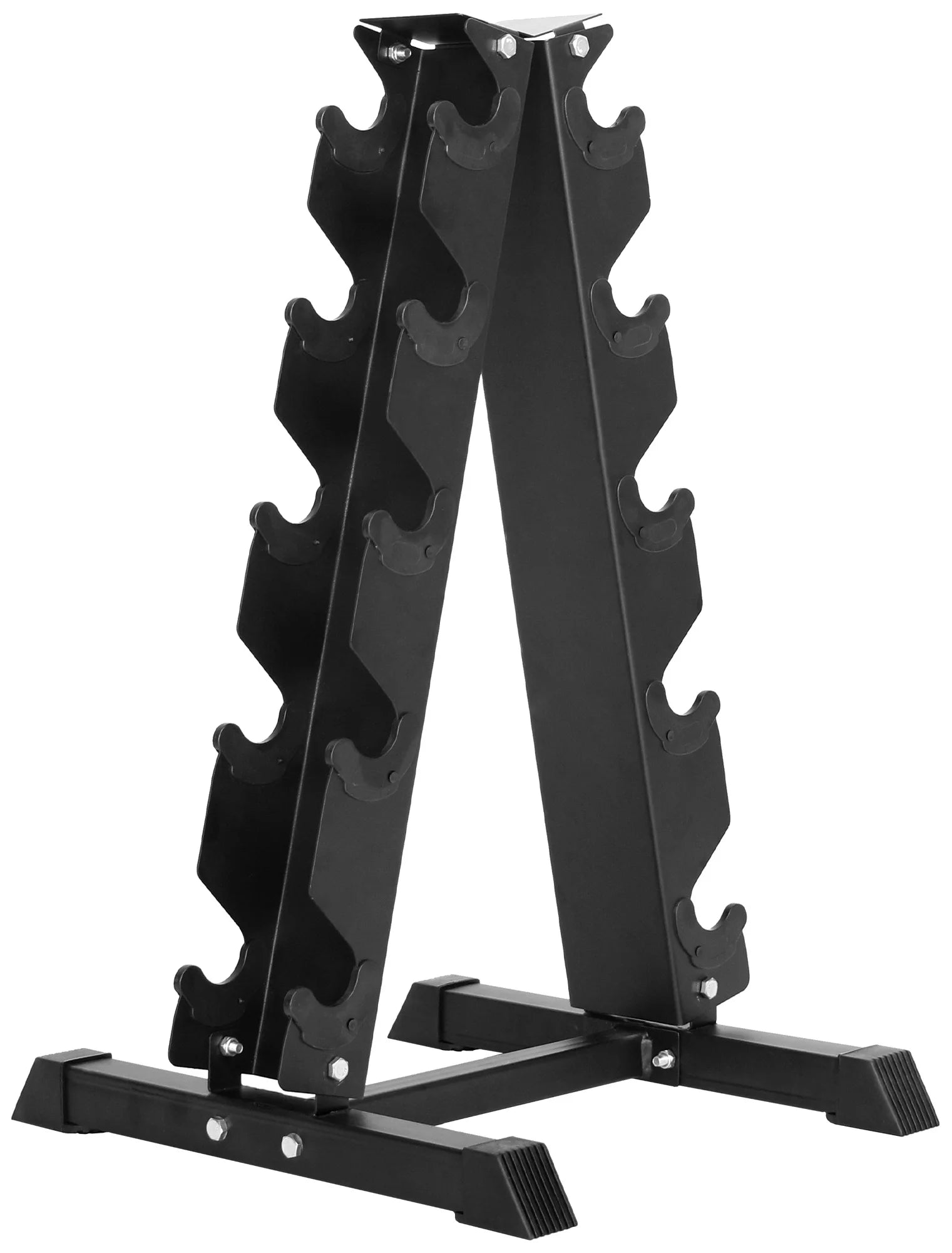 150LB Rubber Coated Hex Dumbbell Weight Set with A-Frame Rack, 5-25 Lbs Pairs