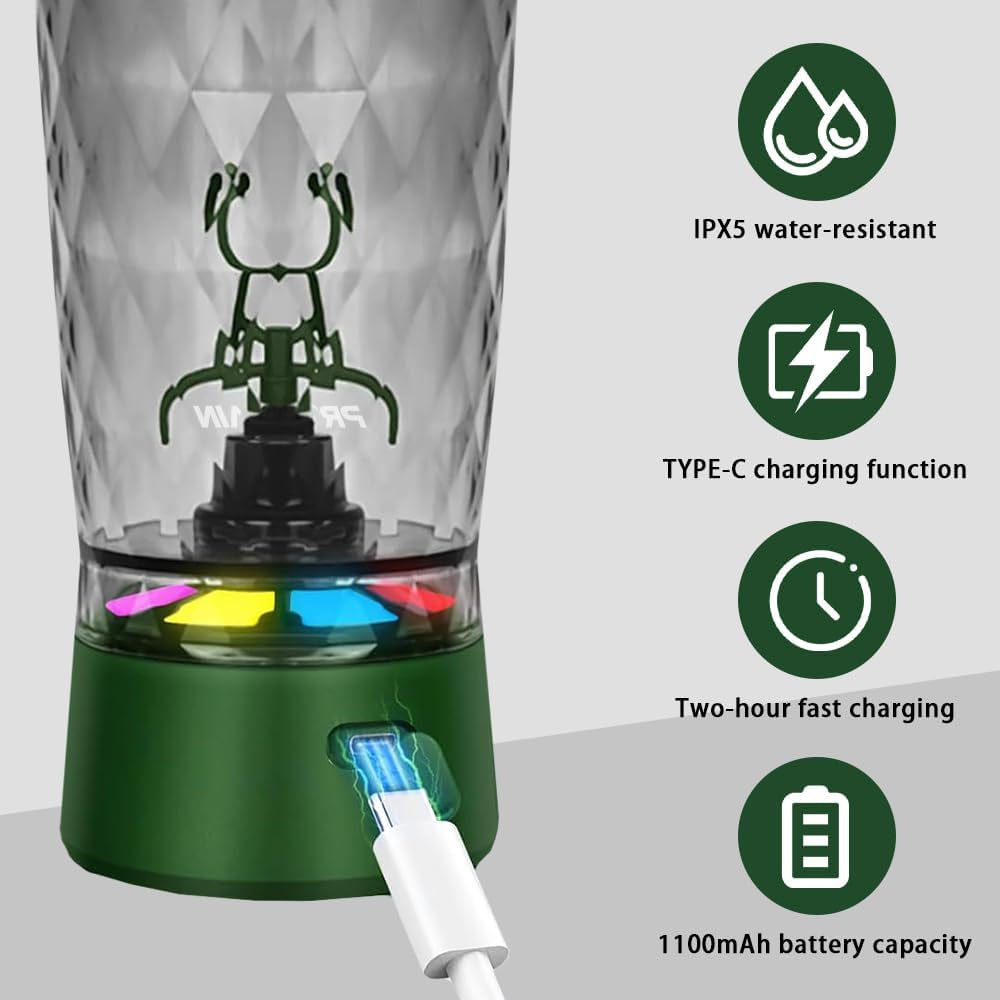 Electric Protein Shaker Bottle, Protein Shakes Mixer, Portable Pre Workout Self Mixing Cup, Made with Bpa-Free Tritan, 22Oz