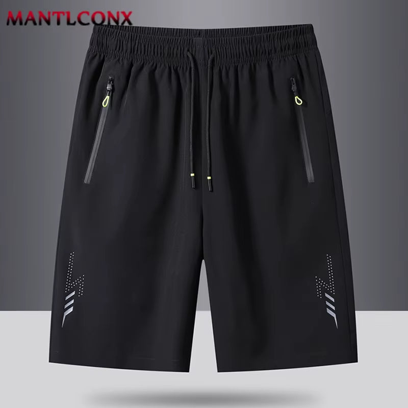 Summer Men'S Sport Shorts Cool Sportswear Running Shorts Casual Bottoms Gym Fitness Training Jogging Short Pants Men Black Gray