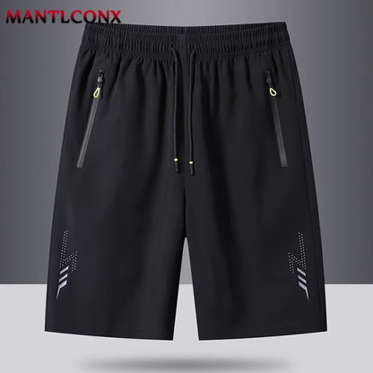 Summer Men'S Sport Shorts Cool Sportswear Running Shorts Casual Bottoms Gym Fitness Training Jogging Short Pants Men Black Gray