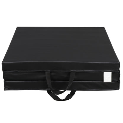 6' Exercise Tri-Fold EPE Foam PU Leather Gym Mat Yoga Martial Arts Home Gym
