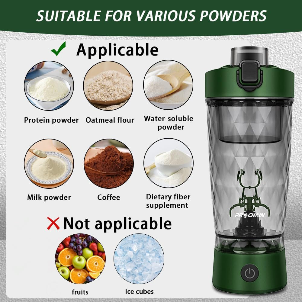 Electric Protein Shaker Bottle, Protein Shakes Mixer, Portable Pre Workout Self Mixing Cup, Made with Bpa-Free Tritan, 22Oz