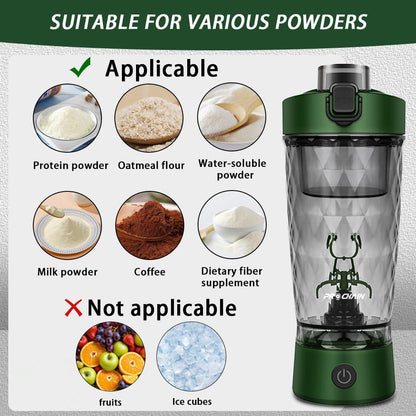 Electric Protein Shaker Bottle, Protein Shakes Mixer, Portable Pre Workout Self Mixing Cup, Made with Bpa-Free Tritan, 22Oz