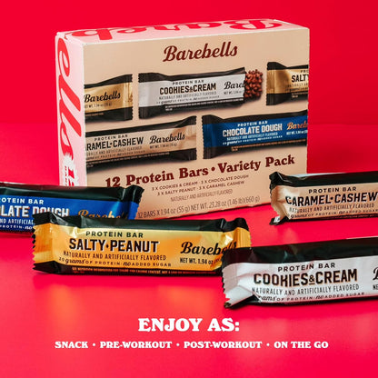 Protein Bars Variety Pack - 12 Count, 1.9Oz Bars - Protein Snacks with 20G of High Protein - Chocolate Protein Bar with 1G of Total Sugars - Perfect on the Go Protein Snack & Breakfast Bars