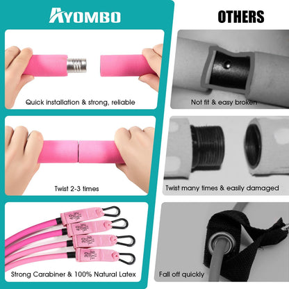Pilates Bar Kit with Resistance Bands – Portable Home Gym Workout System