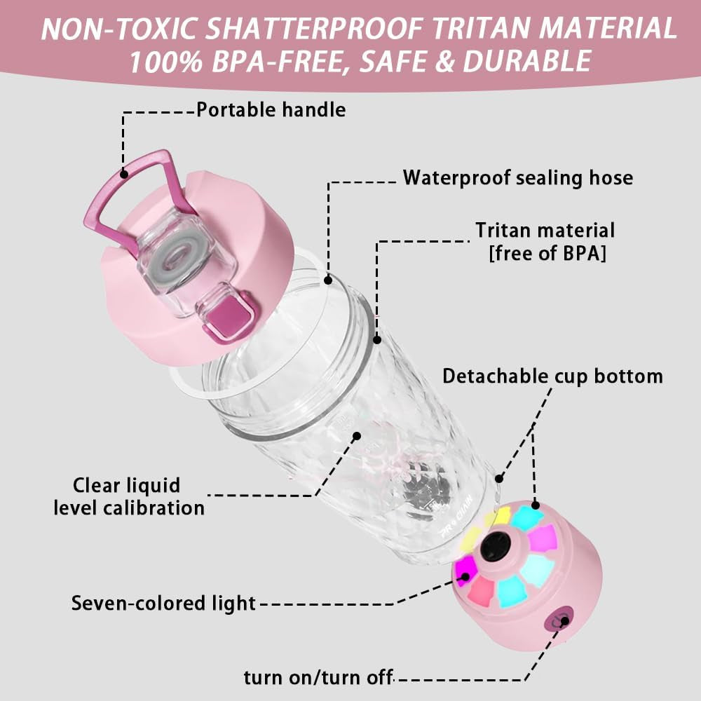 Electric Protein Shaker Bottle, Protein Shakes Mixer, Portable Pre Workout Self Mixing Cup, Made with Bpa-Free Tritan, 22Oz