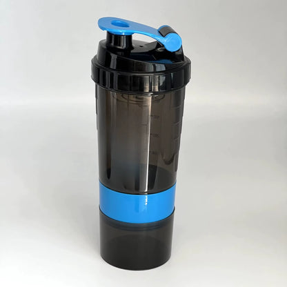 3 Layers Shaker Protein Bottle Powder Shake Cup Water Bottle Plastic Mixing Cup Body Building Exercise Bottle