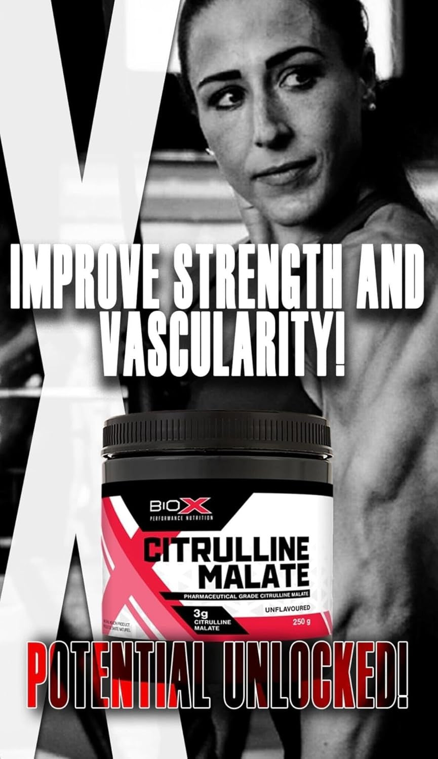 Biox Citrulline Malate Powder | 3G L-Citrulline Supplement for Blood Flow, Pumps & Endurance | Nitric Oxide Support | Unflavoured, 85 Servings, 250G