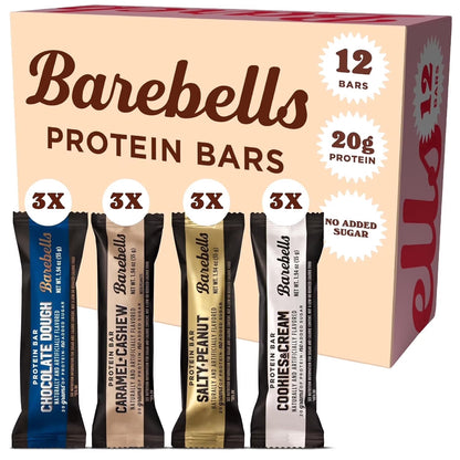 Protein Bars Variety Pack - 12 Count, 1.9Oz Bars - Protein Snacks with 20G of High Protein - Chocolate Protein Bar with 1G of Total Sugars - Perfect on the Go Protein Snack & Breakfast Bars