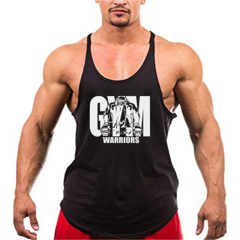 Bodybuilding Stringer Tank Top Men Cotton Gym Clothing Mens Fitness Racer Vest Summer Sleeveless Sportswear Workout Tanktop