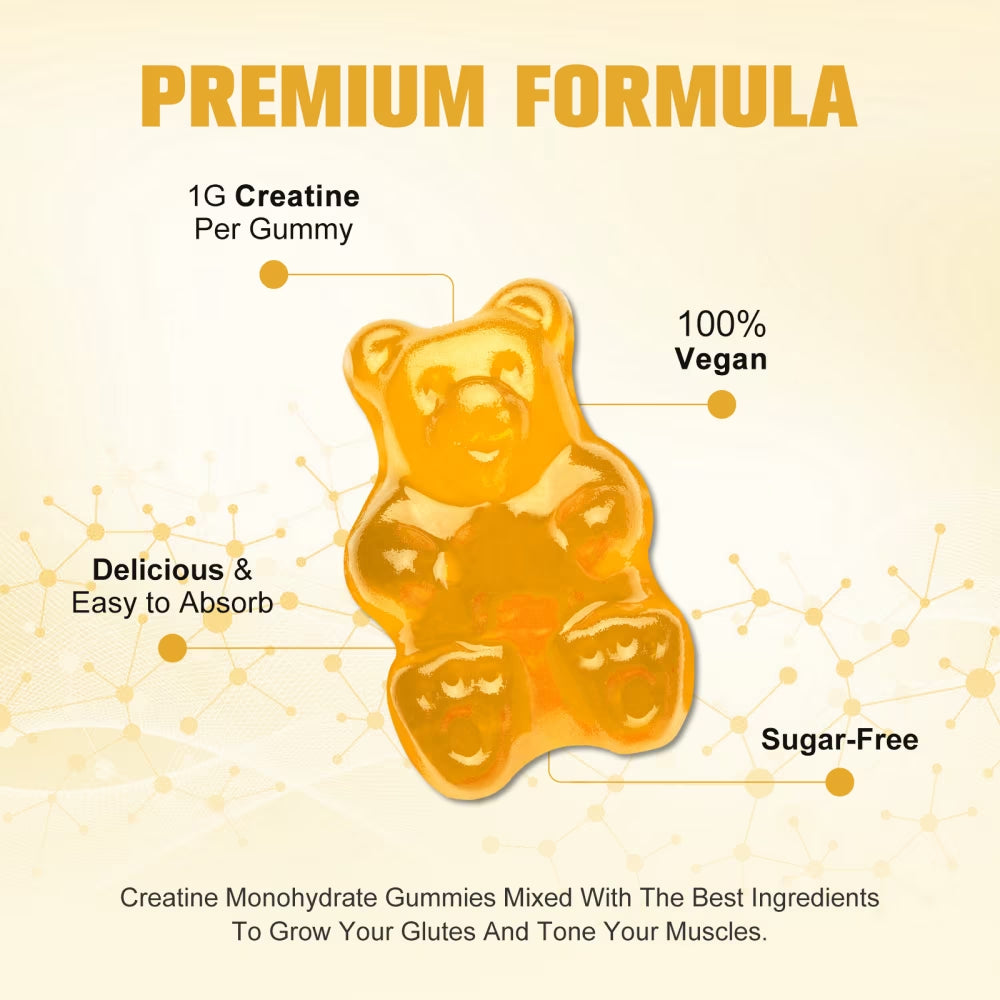 Creatine Monohydrate Gummies for Men & Women, Chewables Creatine Monohydrate for Muscle Strength, Energy Boost, Pre-Workout Supplement-180 Pineapple Gummies,2 Pack