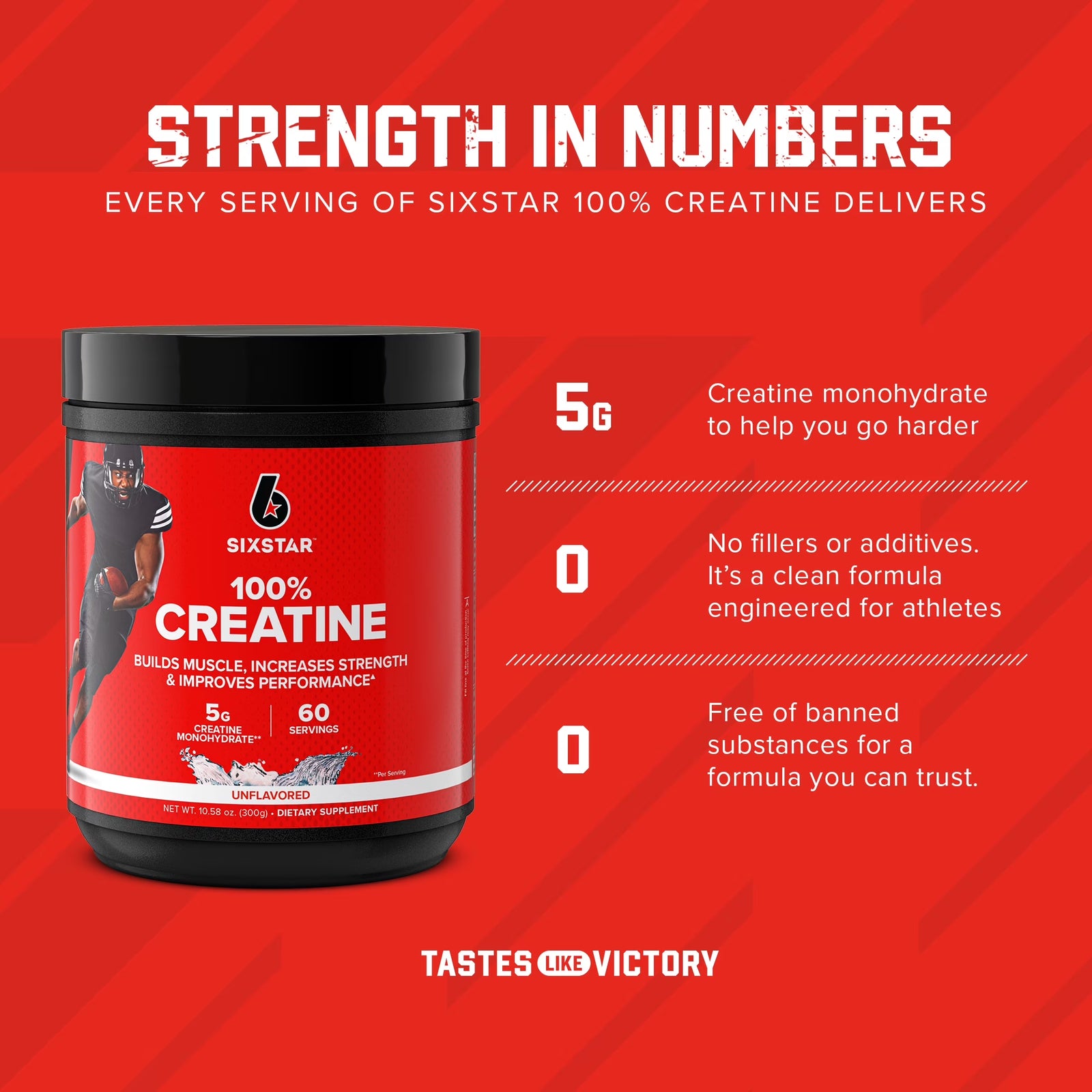 100% Creatine Powder, Supports Muscles, Unflavored, 10.58 Oz, 80 Servings