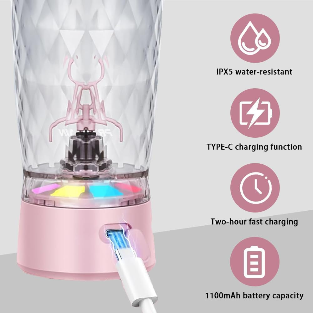 Electric Protein Shaker Bottle, Protein Shakes Mixer, Portable Pre Workout Self Mixing Cup, Made with Bpa-Free Tritan, 22Oz