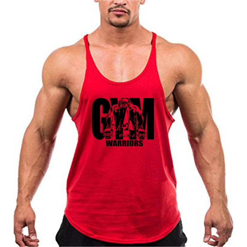 Bodybuilding Stringer Tank Top Men Cotton Gym Clothing Mens Fitness Racer Vest Summer Sleeveless Sportswear Workout Tanktop