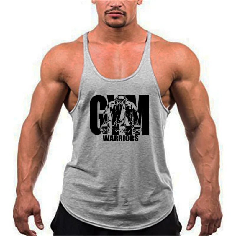 Bodybuilding Stringer Tank Top Men Cotton Gym Clothing Mens Fitness Racer Vest Summer Sleeveless Sportswear Workout Tanktop