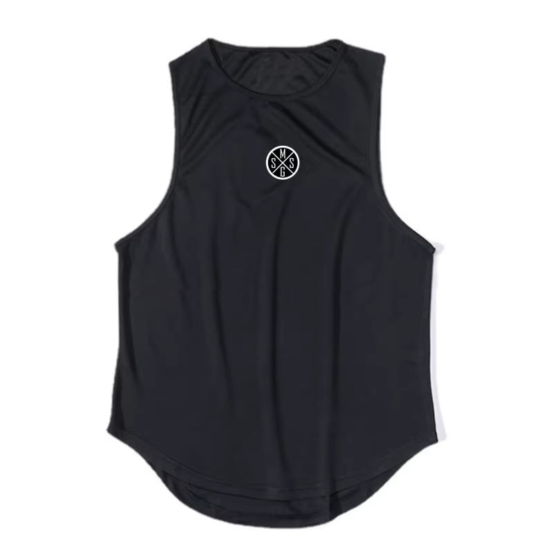 Bodybuilding Vest Men Sports Tank Top Men Gym Clothing Fitness Workout Sleeveless Shirt Mesh O Neck Running Stringer Singlets