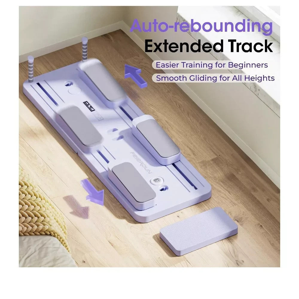 Foldable Pilates Reformer Board Portable Home Gym Core Ab Workout W/Bands