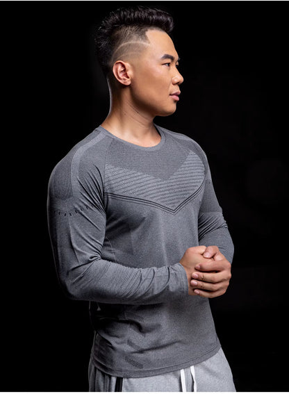 New Long Sleeve T Shirt Sport Men Gym Shirt Quick Dry Gym Fitness Training Running T Shirt Men Workout T-Shirt Bodybuilding Tops