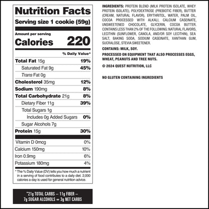 (6 Pack)  Protein Cookie, High Protein, Double Chocolate Chip, 15G Protein, 4 Count