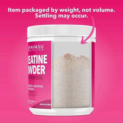 Micronized Creatine Monohydrate Powder for Women, Unflavored, 10.6 Oz (100 Servings)