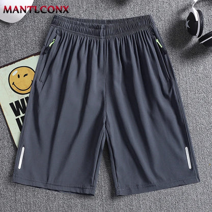 Summer Men'S Sport Shorts Cool Sportswear Running Shorts Casual Bottoms Gym Fitness Training Jogging Short Pants Men Black Gray