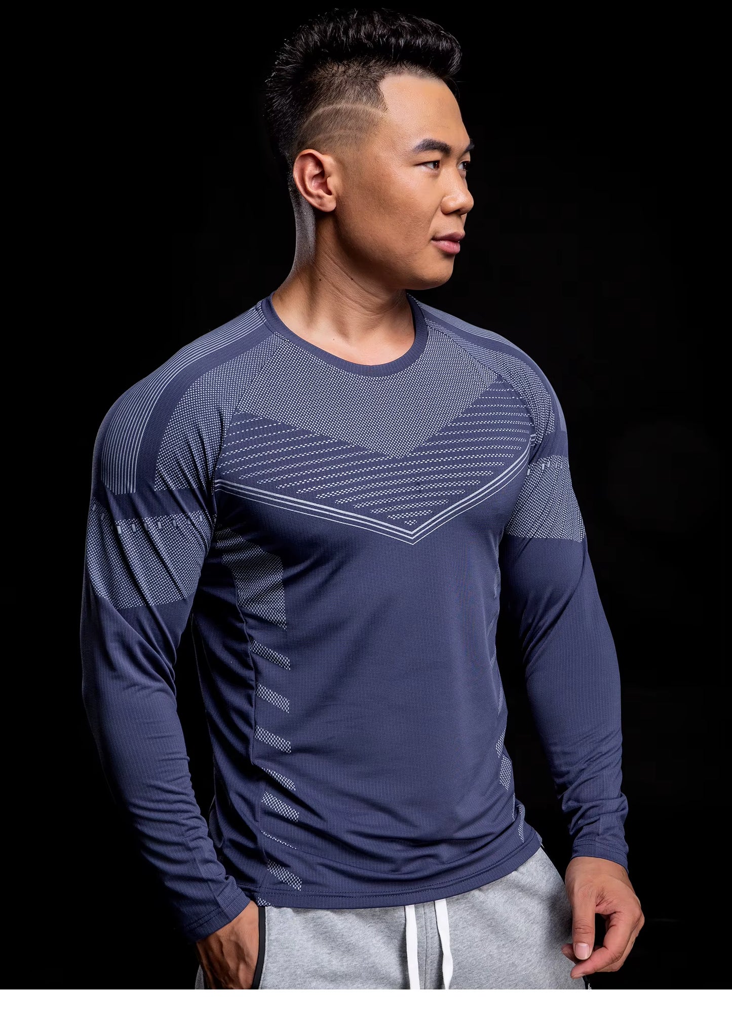 New Long Sleeve T Shirt Sport Men Gym Shirt Quick Dry Gym Fitness Training Running T Shirt Men Workout T-Shirt Bodybuilding Tops