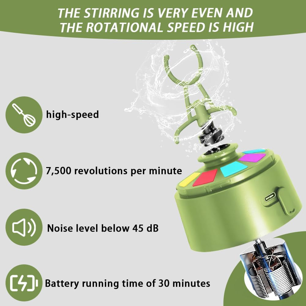 Electric Protein Shaker Bottle, Protein Shakes Mixer, Portable Pre Workout Self Mixing Cup, Made with Bpa-Free Tritan, 22Oz