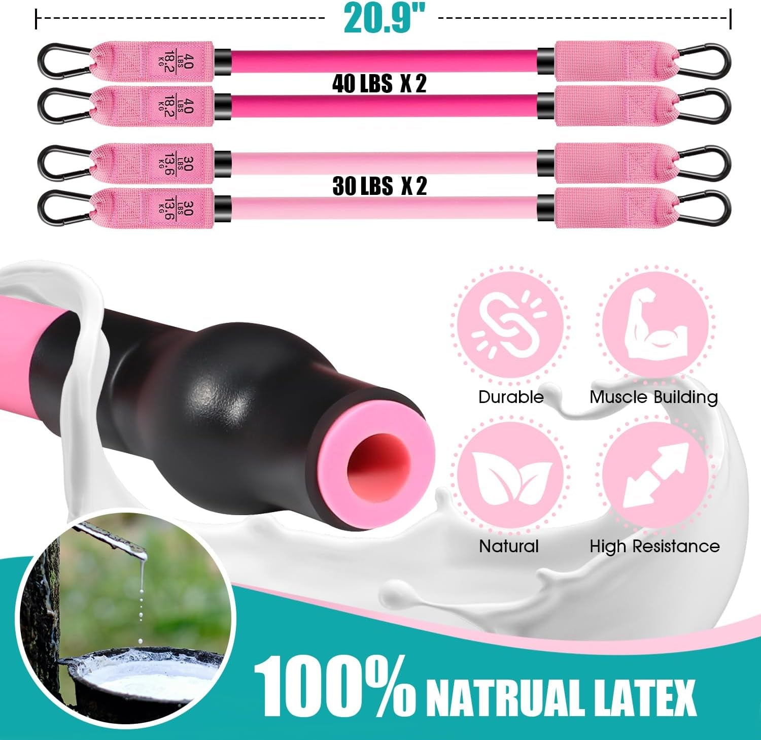 Pilates Bar Kit with Resistance Bands – Portable Home Gym Workout System