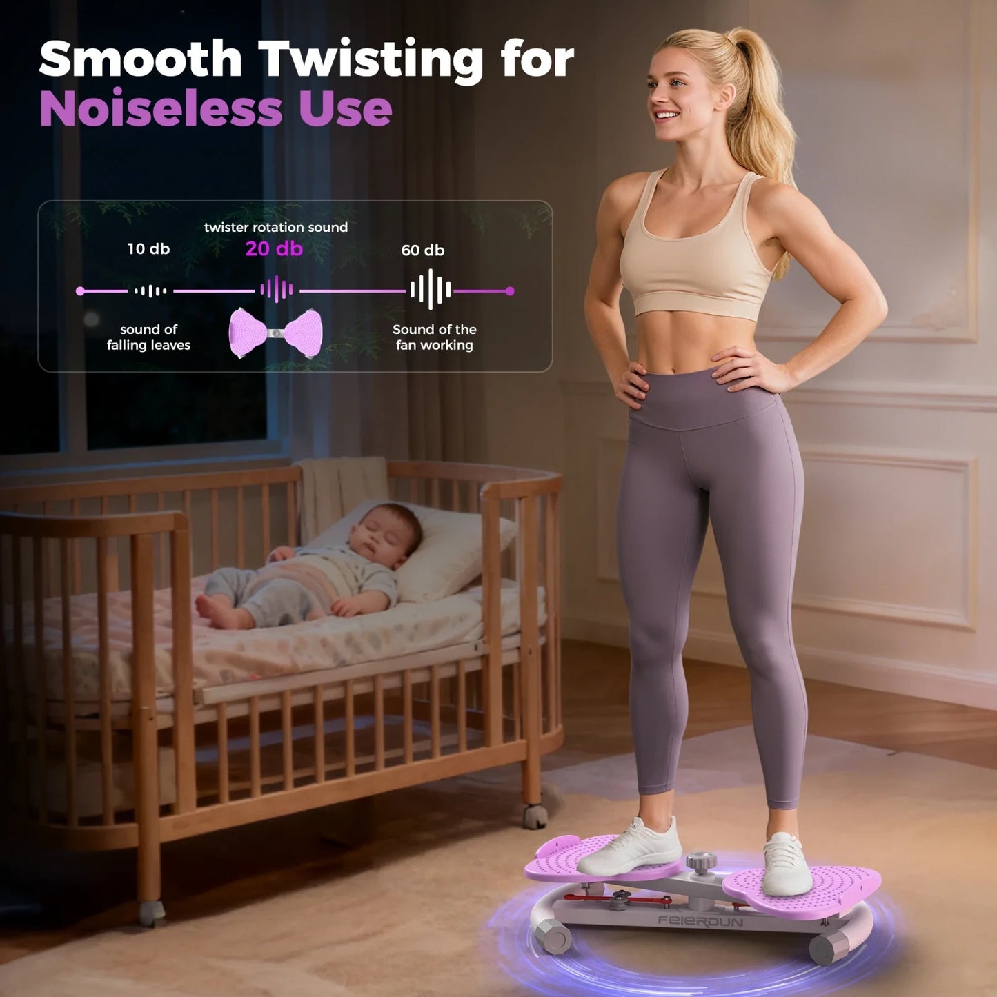 Waist Twist Board Balance Board Core Workout Fitness Twister Exercise Purple