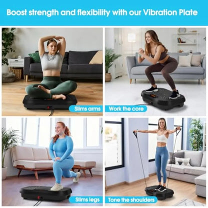Softgym Vibration Plate Exercise Machine for Lymphatic Drainage Power Vibrate Stand Shake Board 450 Lbs Capacity Whole Body Wor