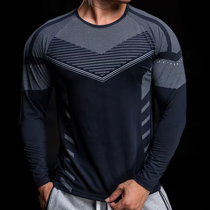 New Long Sleeve T Shirt Sport Men Gym Shirt Quick Dry Gym Fitness Training Running T Shirt Men Workout T-Shirt Bodybuilding Tops
