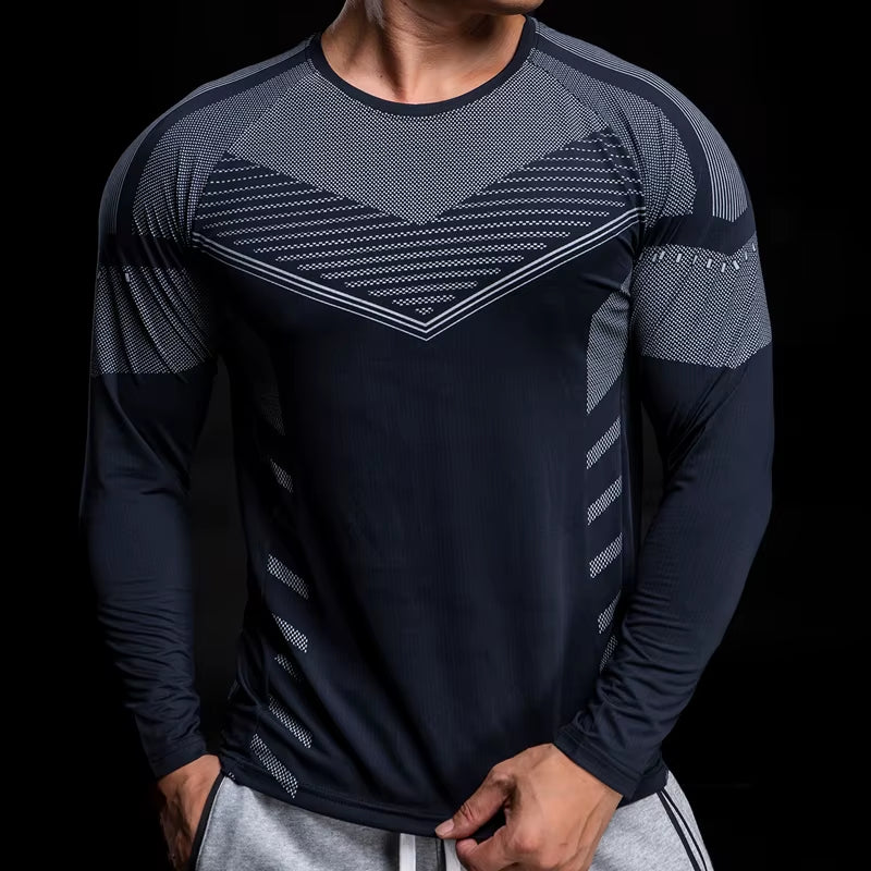 New Long Sleeve T Shirt Sport Men Gym Shirt Quick Dry Gym Fitness Training Running T Shirt Men Workout T-Shirt Bodybuilding Tops
