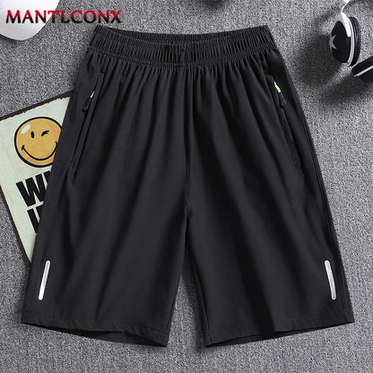 Summer Men'S Sport Shorts Cool Sportswear Running Shorts Casual Bottoms Gym Fitness Training Jogging Short Pants Men Black Gray