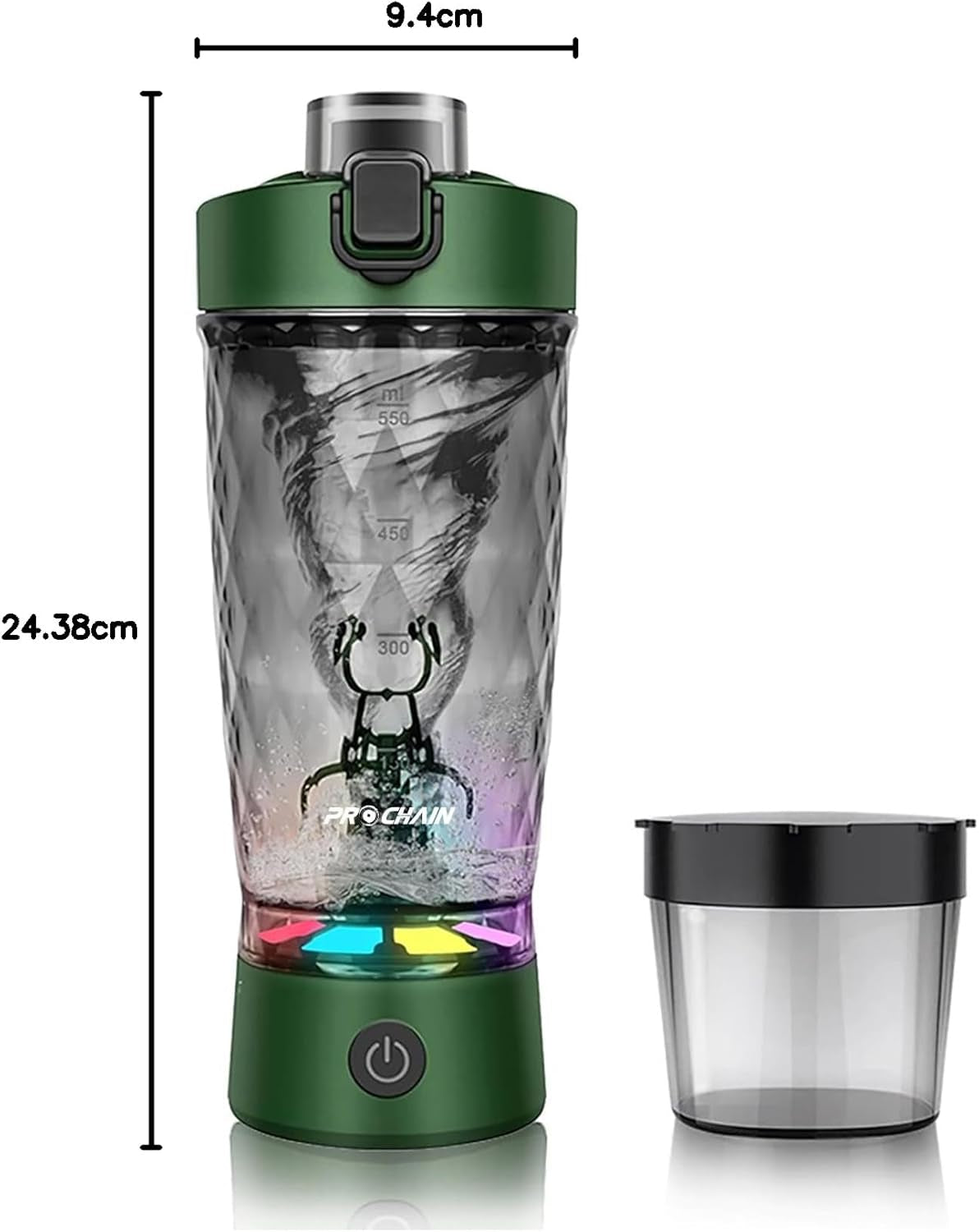 Electric Protein Shaker Bottle, Protein Shakes Mixer, Portable Pre Workout Self Mixing Cup, Made with Bpa-Free Tritan, 22Oz