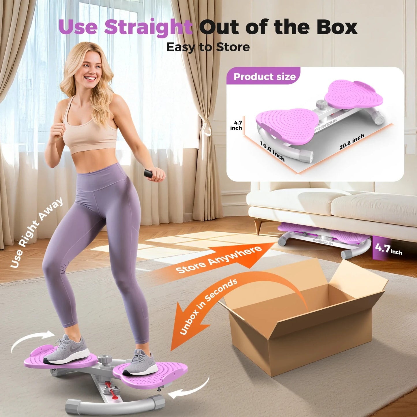 Waist Twist Board Balance Board Core Workout Fitness Twister Exercise Purple