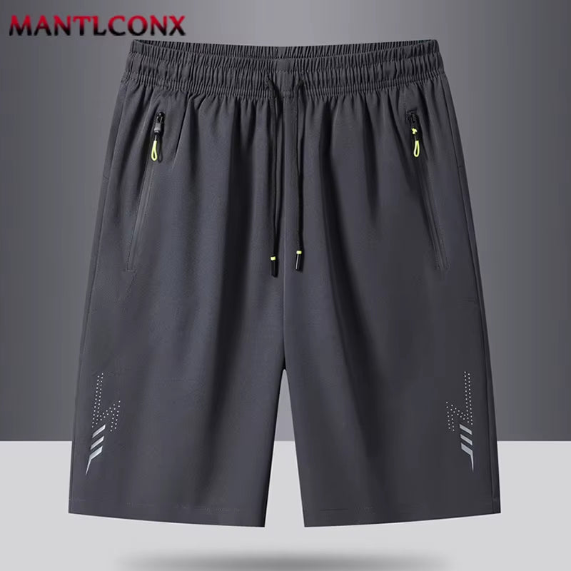 Summer Men'S Sport Shorts Cool Sportswear Running Shorts Casual Bottoms Gym Fitness Training Jogging Short Pants Men Black Gray