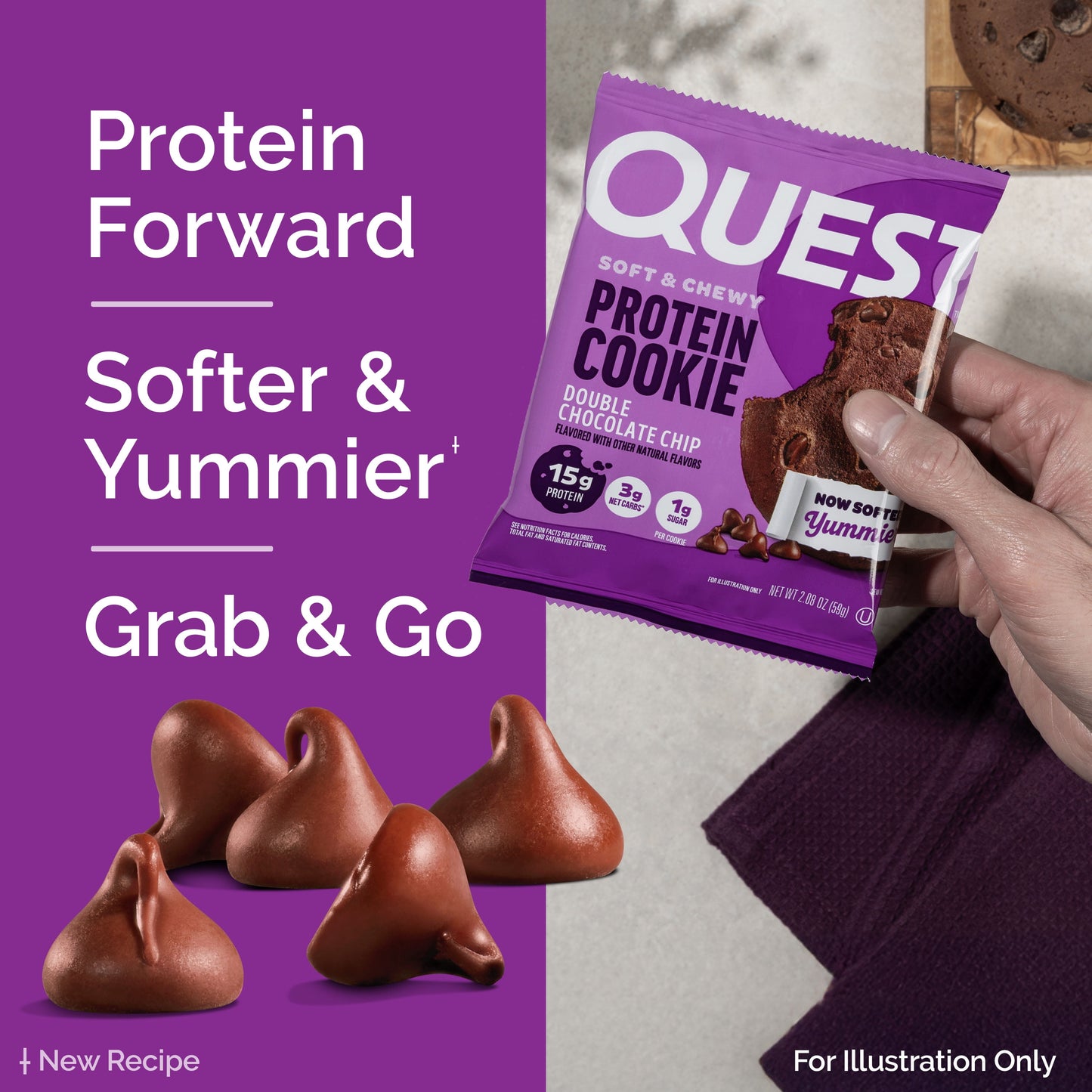 (6 Pack)  Protein Cookie, High Protein, Double Chocolate Chip, 15G Protein, 4 Count
