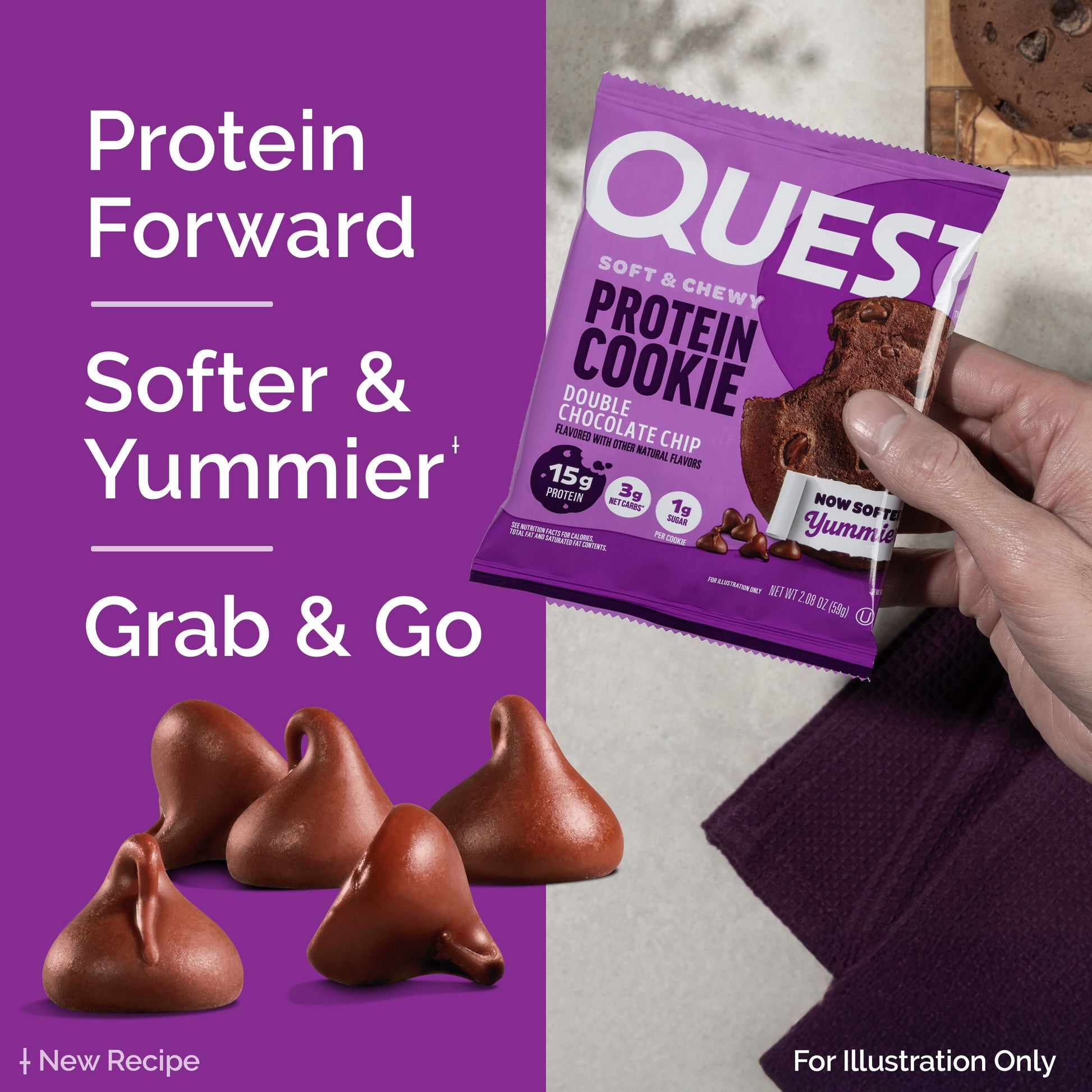 (6 Pack)  Protein Cookie, High Protein, Double Chocolate Chip, 15G Protein, 4 Count