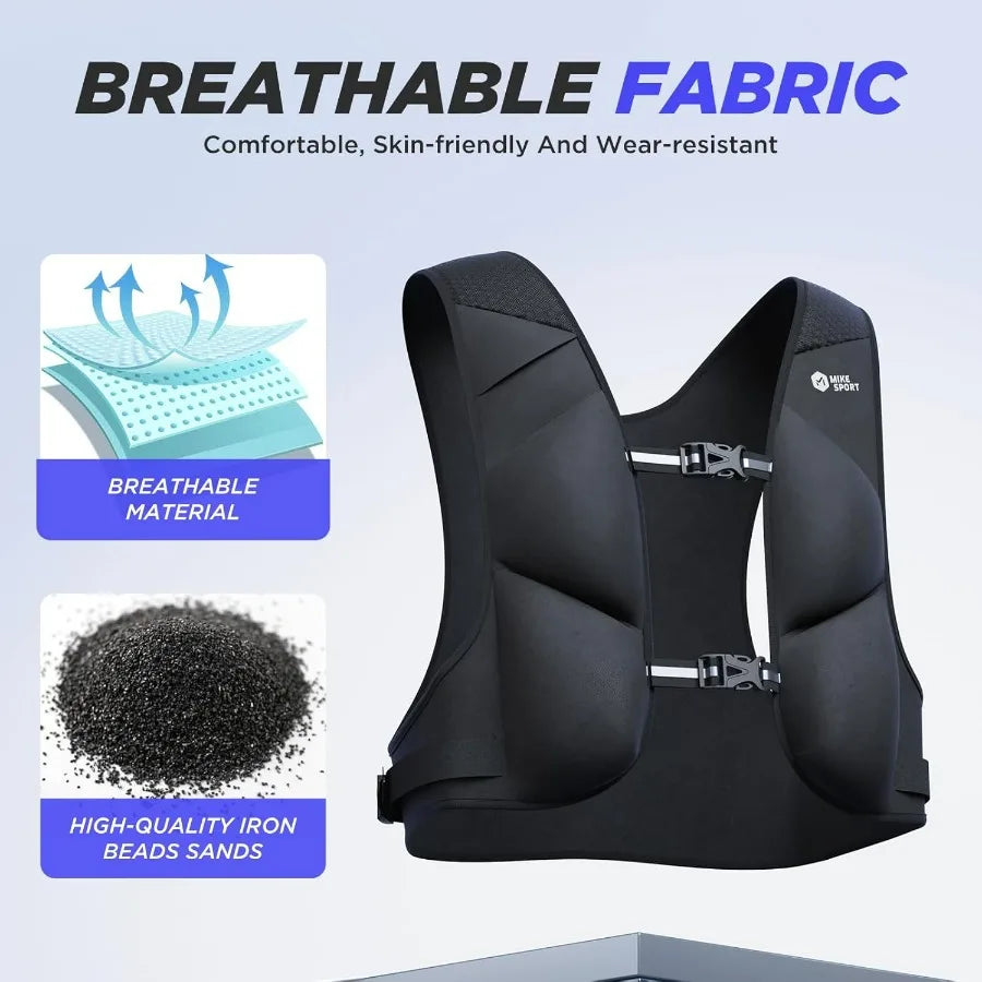 Adjustable Weighted Vest Soft Washable for Women Men 2-10Lbs Vest with 10 Ironsand Weights and Large Pocket, Weight Vest for Wor