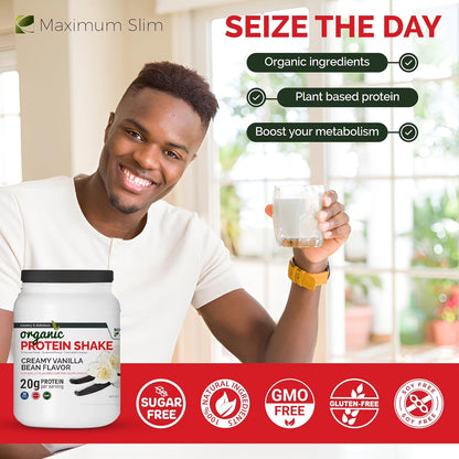 Organic Protein Shake - Creamy Vanilla Bean Flavor