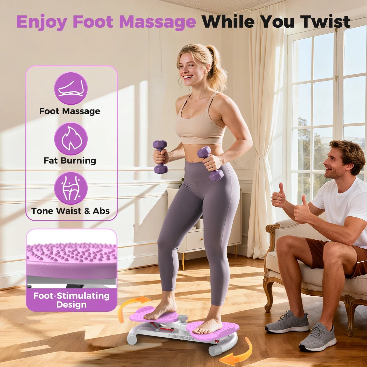 Waist Twist Board Balance Board Core Workout Fitness Twister Exercise Purple