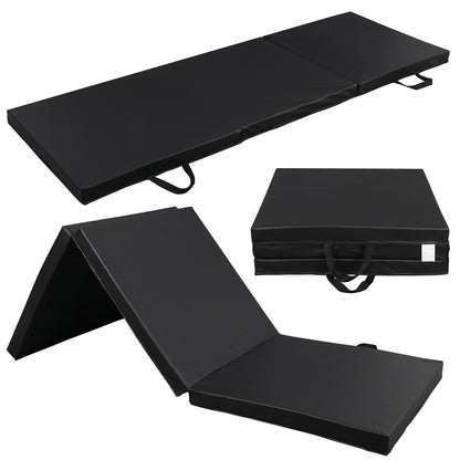 6' Exercise Tri-Fold EPE Foam PU Leather Gym Mat Yoga Martial Arts Home Gym