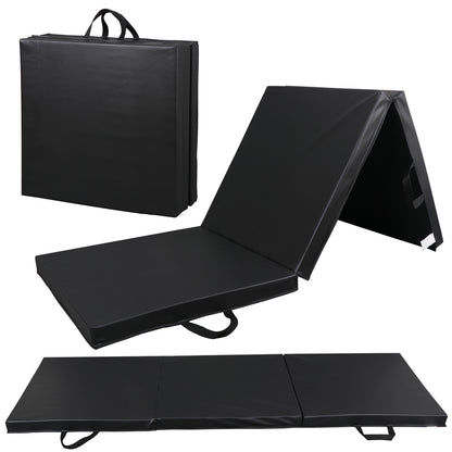 6' Exercise Tri-Fold EPE Foam PU Leather Gym Mat Yoga Martial Arts Home Gym
