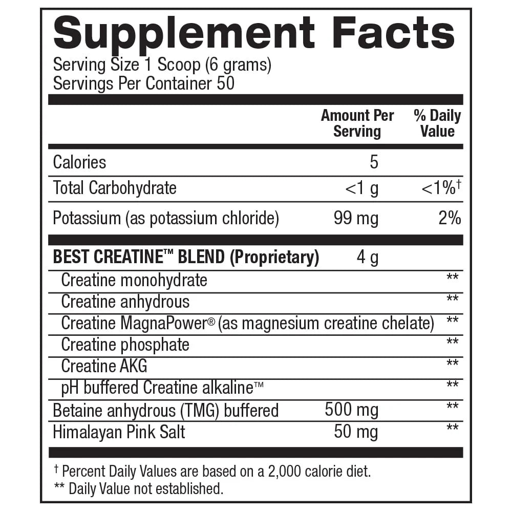 Best Creatine - Creatine Monohydrate, Himalayan Salt - Strength, Pump, Endurance, Muscle Growth, Muscle Definition - No Bloat - Snow Cone - 50 Servings - 10.58 Ounce