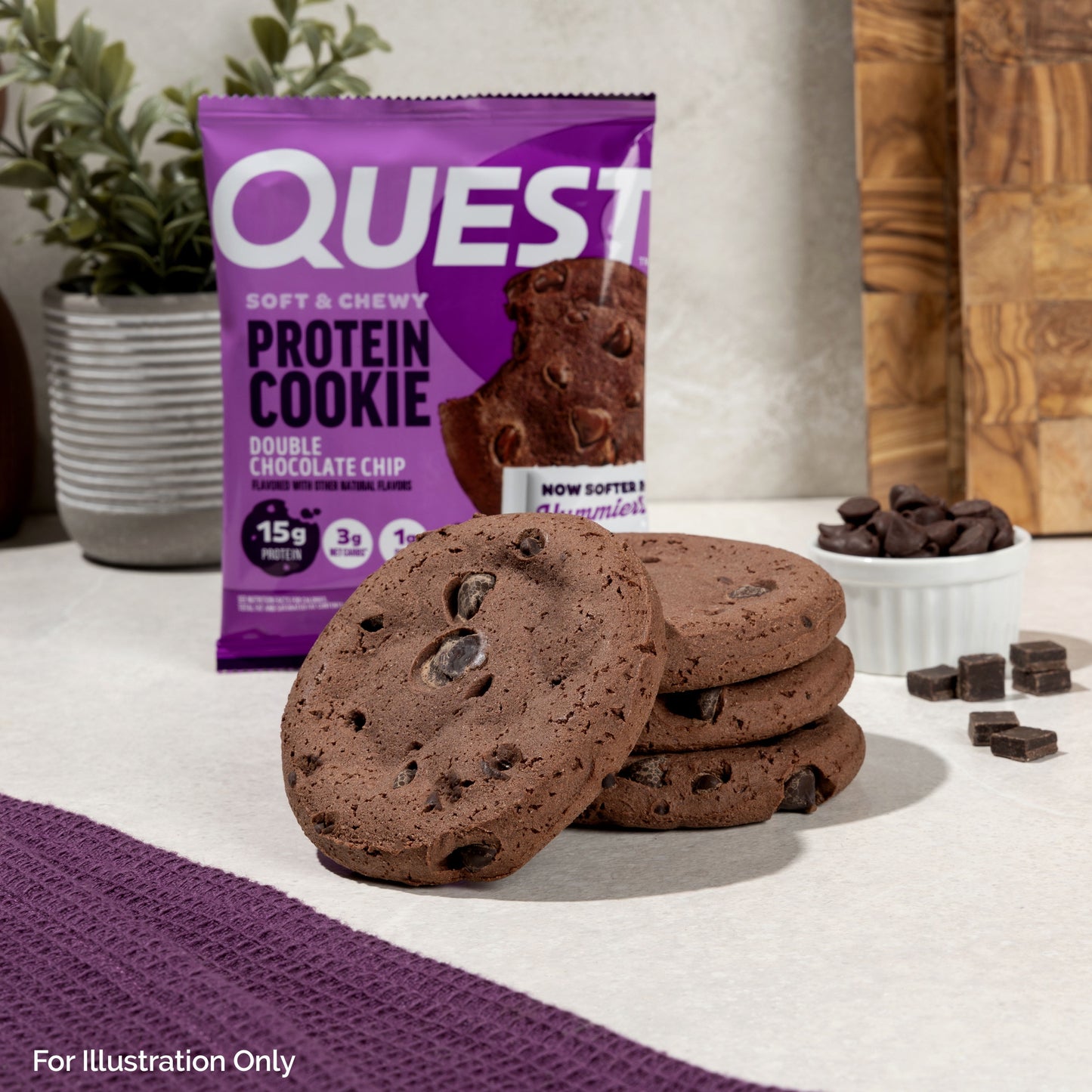 (6 Pack)  Protein Cookie, High Protein, Double Chocolate Chip, 15G Protein, 4 Count