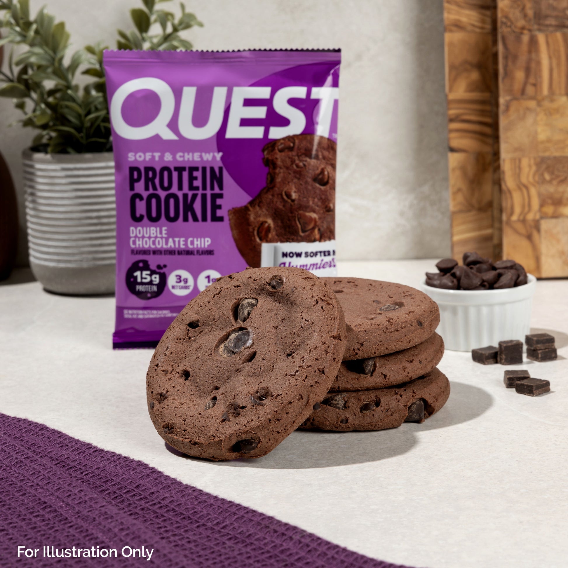 (6 Pack)  Protein Cookie, High Protein, Double Chocolate Chip, 15G Protein, 4 Count