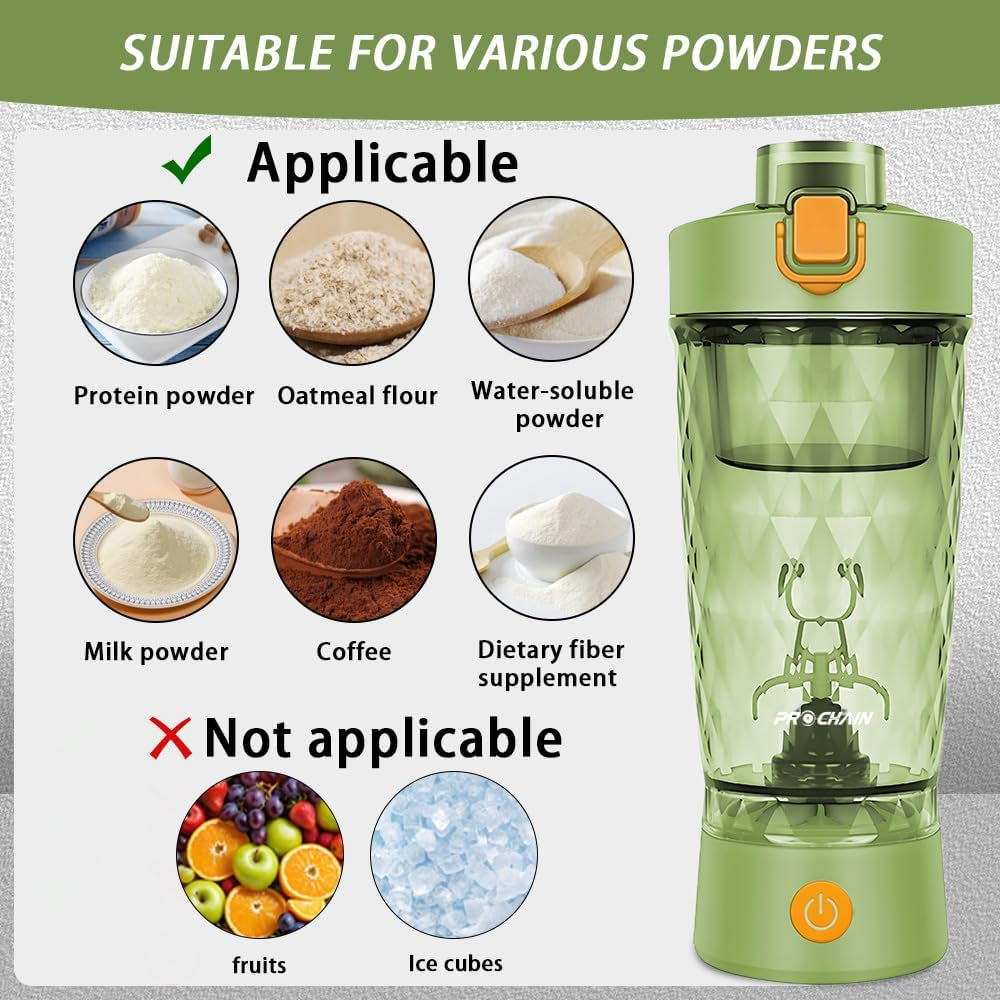 Electric Protein Shaker Bottle, Protein Shakes Mixer, Portable Pre Workout Self Mixing Cup, Made with Bpa-Free Tritan, 22Oz