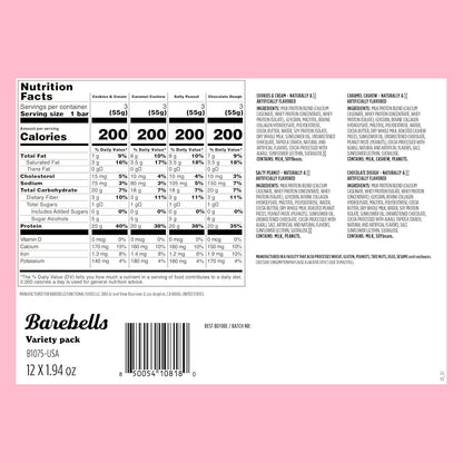 Protein Bars Variety Pack - 12 Count, 1.9Oz Bars - Protein Snacks with 20G of High Protein - Chocolate Protein Bar with 1G of Total Sugars - Perfect on the Go Protein Snack & Breakfast Bars