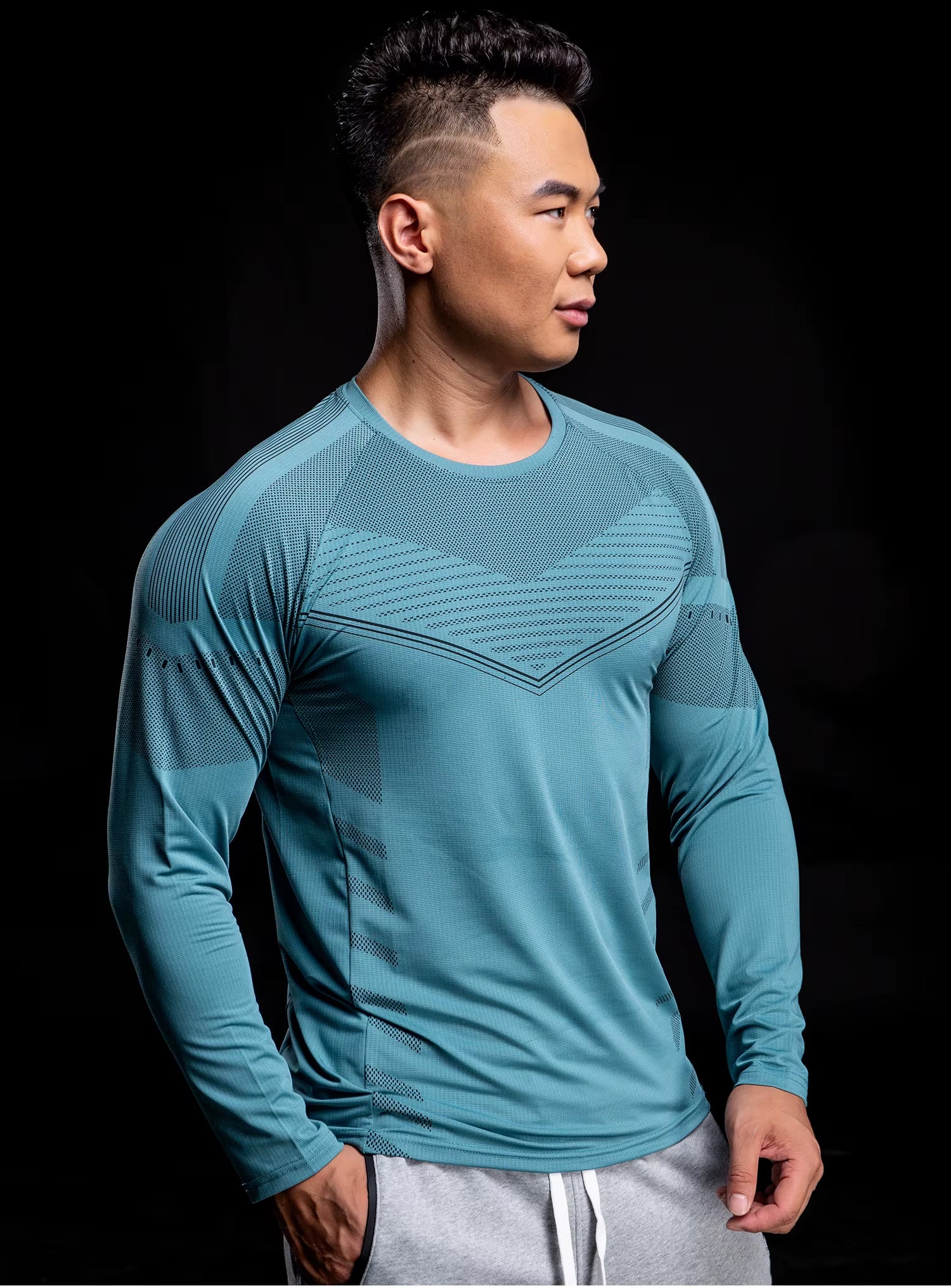 New Long Sleeve T Shirt Sport Men Gym Shirt Quick Dry Gym Fitness Training Running T Shirt Men Workout T-Shirt Bodybuilding Tops