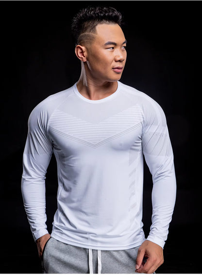 New Long Sleeve T Shirt Sport Men Gym Shirt Quick Dry Gym Fitness Training Running T Shirt Men Workout T-Shirt Bodybuilding Tops